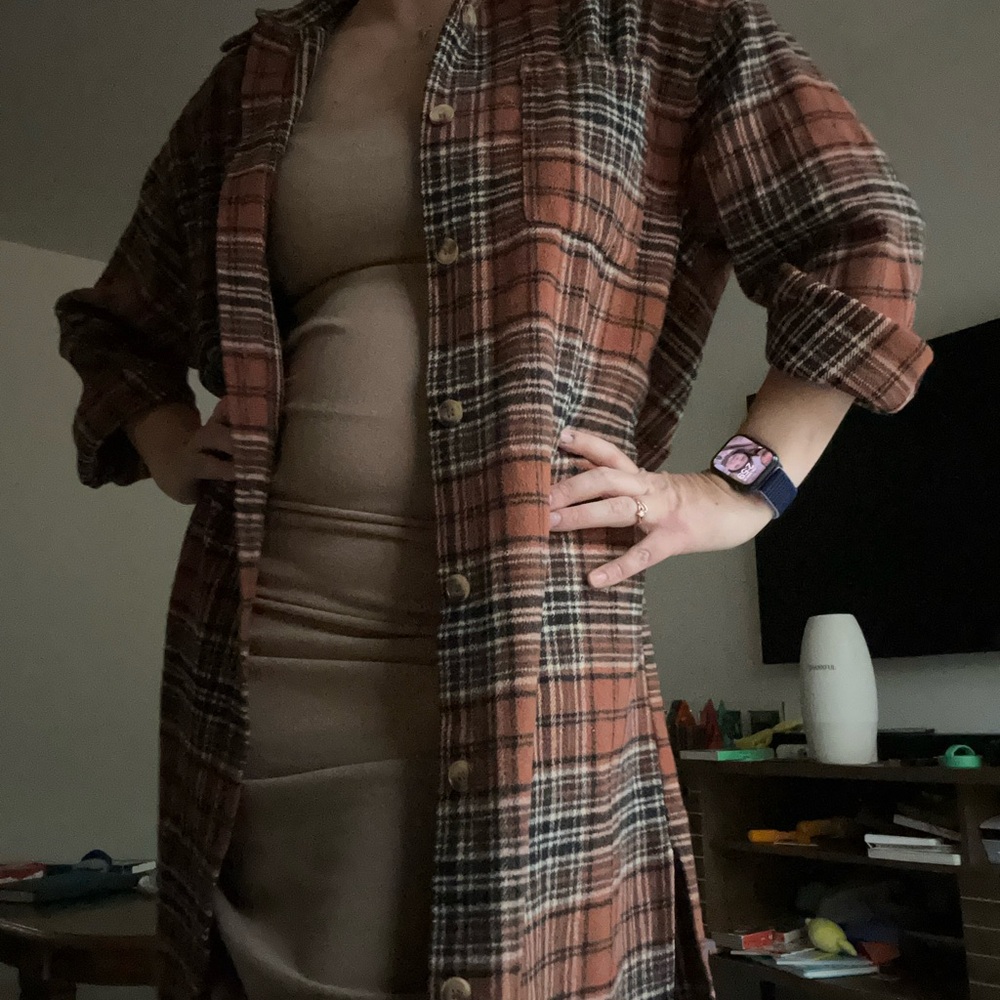 Lumiere Plaid Long Sleeve Shirt Dress